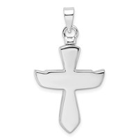 Sterling Silver Rhodium-plated Antiqued Cross Pendant with Heart Screw Top Ash Holder view 3