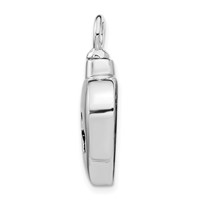 Sterling Silver Rhodium-plated Enameled Pawprints Heart Screw Top Ash Holder Pendant view 2