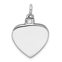 Sterling Silver Rhodium-plated Enameled Pawprints Heart Screw Top Ash Holder Pendant view 3