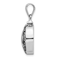 Sterling Silver Rhodium-plated Enameled Praying Hands Screw Top Ash Holder Pendant view 2