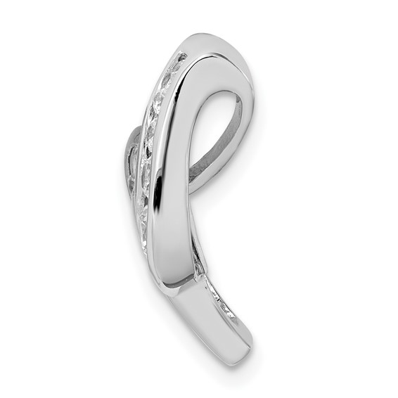 Sterling Silver Rhodium-plated Fancy CZ Slide