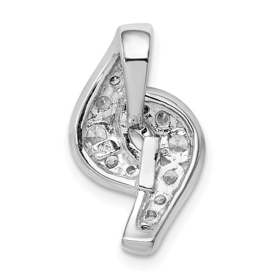 Sterling Silver Rhodium-plated Fancy CZ Slide