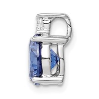 Sterling Silver Rhodium-plated Blue and White CZ Chain Slide view 2
