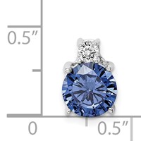 Sterling Silver Rhodium-plated Blue and White CZ Chain Slide view 3