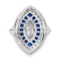 Sterling Silver Rhodium-plated CZ Synth. Blue Spinel Chain Slide view 3