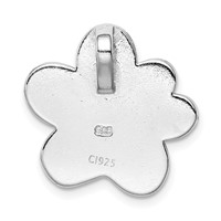 Sterling Silver Rhodium-plated Created Opal Inlay Paw Print Chain Slide view 3