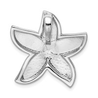 Sterling Silver Rhodium-plated Polished Created Blue Opal Starfish Slide view 3