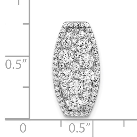 Sterling Silver Rhodium-plated CZ Slide