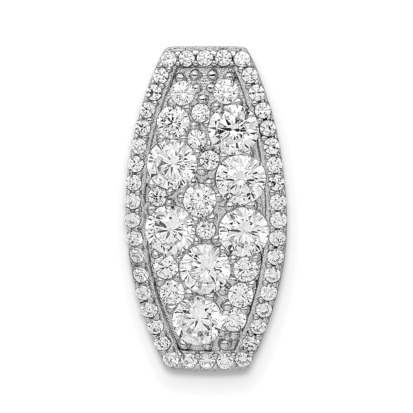 Sterling Silver Rhodium-plated CZ Slide (QP5340)