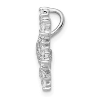 Sterling Silver Rhodium-plated CZ Snowflake Chain Slide view 2