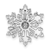 Sterling Silver Rhodium-plated CZ Snowflake Chain Slide view 3