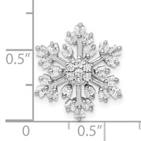 Sterling Silver Rhodium-plated CZ Snowflake Chain Slide view 4