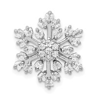 Sterling Silver Rhodium-plated CZ Snowflake Chain Slide view 1