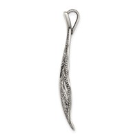 Sterling Silver Antiqued Marcasite Leaf Slide view 2