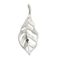 Sterling Silver Antiqued Marcasite Leaf Slide view 3