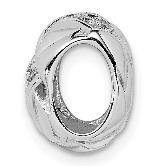 Sterling Silver Rhodium Plated CZ Slide