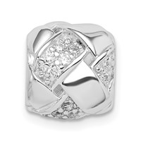 Sterling Silver Rhodium Plated CZ Slide view 3