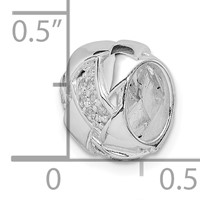 Sterling Silver Rhodium Plated CZ Slide view 4