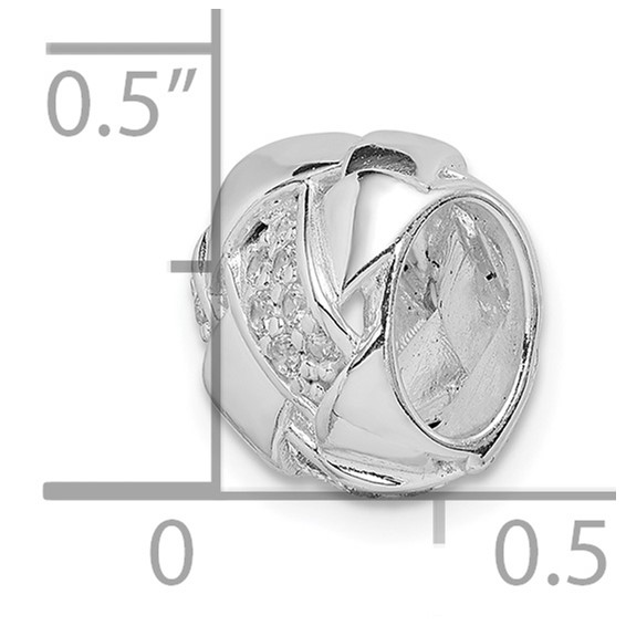 Sterling Silver Rhodium Plated CZ Slide