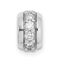 Sterling Silver Rhodium-plated CZ Slide view 3