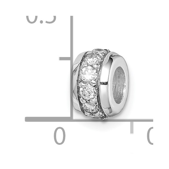 Sterling Silver Rhodium-plated CZ Slide