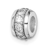 Sterling Silver Rhodium-plated CZ Slide view 1