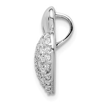 Sterling Silver Rhodium-plated CZ Double Heart Slide view 2