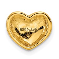 Sterling Silver Gold-plated Scratch Finish Heart Chain Slide view 3