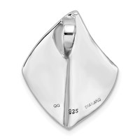 Sterling Silver Rhodium-plated Polished and Brushed Slide view 3