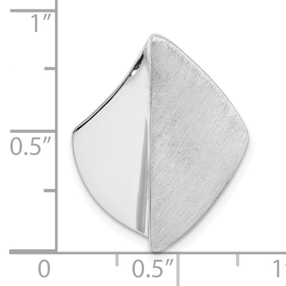 Sterling Silver Rhodium-plated Polished and Brushed Slide