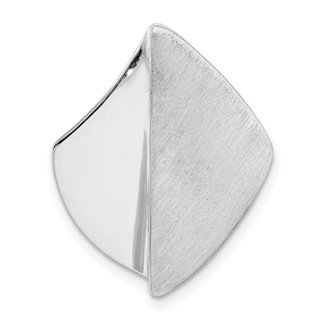 Sterling Silver Rhodium-plated Polished and Brushed Slide