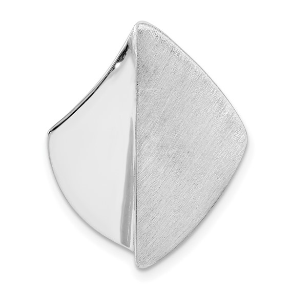 Sterling Silver Rhodium-plated Polished and Brushed Slide
