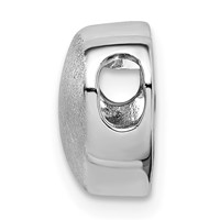 Sterling Silver Rhodium-plated Scratch Finish Heart Chain Slide view 2