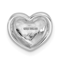 Sterling Silver Rhodium-plated Scratch Finish Heart Chain Slide view 3