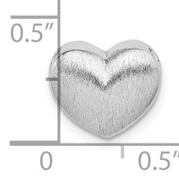 Sterling Silver Rhodium-plated Scratch Finish Heart Chain Slide view 4