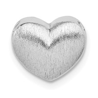 Sterling Silver Rhodium-plated Scratch Finish Heart Chain Slide view 1
