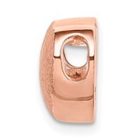 Sterling Silver Rose Gold-plated Scratch Finish Heart Chain Slide view 2