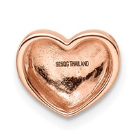Sterling Silver Rose Gold-plated Scratch Finish Heart Chain Slide view 3