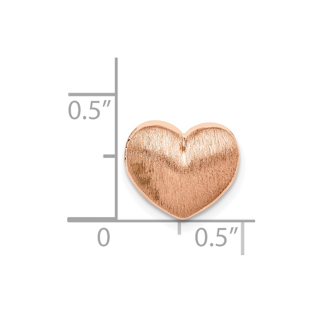 Sterling Silver Rose Gold-plated Scratch Finish Heart Chain Slide (QP5390)