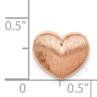 Sterling Silver Rose Gold-plated Scratch Finish Heart Chain Slide view 4