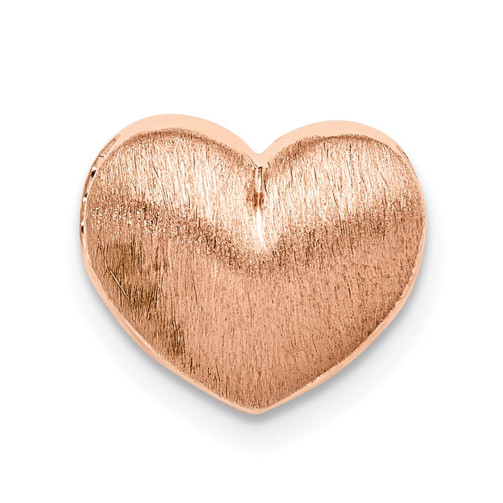 Sterling Silver Rose Gold-plated Scratch Finish Heart Chain Slide (QP5390)