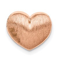 Sterling Silver Rose Gold-plated Scratch Finish Heart Chain Slide view 1