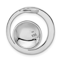 Sterling Silver Rhodium-plated Polished and Brushed Circle Chain Slide view 3