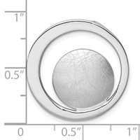 Sterling Silver Rhodium-plated Polished and Brushed Circle Chain Slide view 4