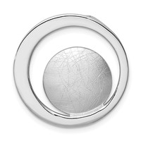 Sterling Silver Rhodium-plated Polished and Brushed Circle Chain Slide view 1