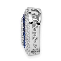 Sterling Silver Rhodium-plated CZ & Synthetic Blue Spinel Chain Slide view 2