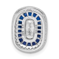 Sterling Silver Rhodium-plated CZ & Synthetic Blue Spinel Chain Slide view 3