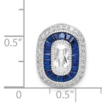 Sterling Silver Rhodium-plated CZ & Synthetic Blue Spinel Chain Slide view 4