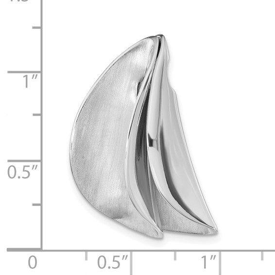 Sterling Silver RH-plated Brushed & Polished 2 Piece Pendant