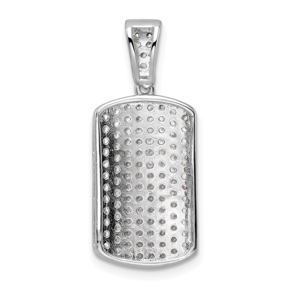 Sterling Silver Rhodium-plated Polished CZ Pendant